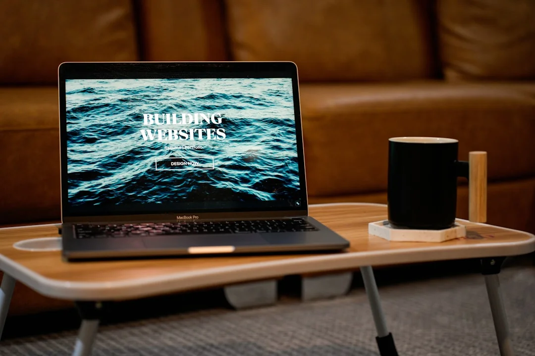 A contemporary workspace featuring an iMac showing Google search, ideal for remote work setups.